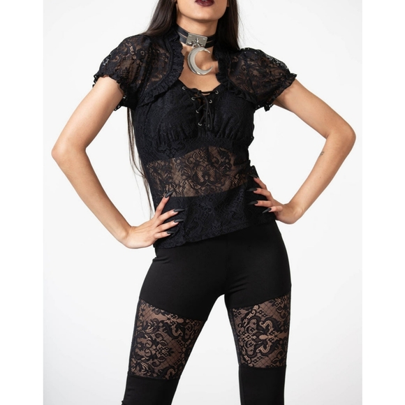 Killstar Mystic Lace Keyhole Top - Picture 5 of 6